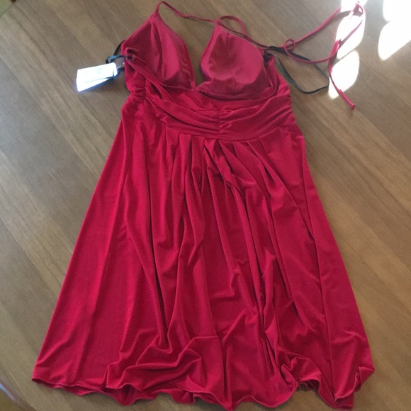 Ruby red cocktail party dress rhinestone jewels Y2K homecoming dance NWT 💃🏻 - Picture 13 of 16